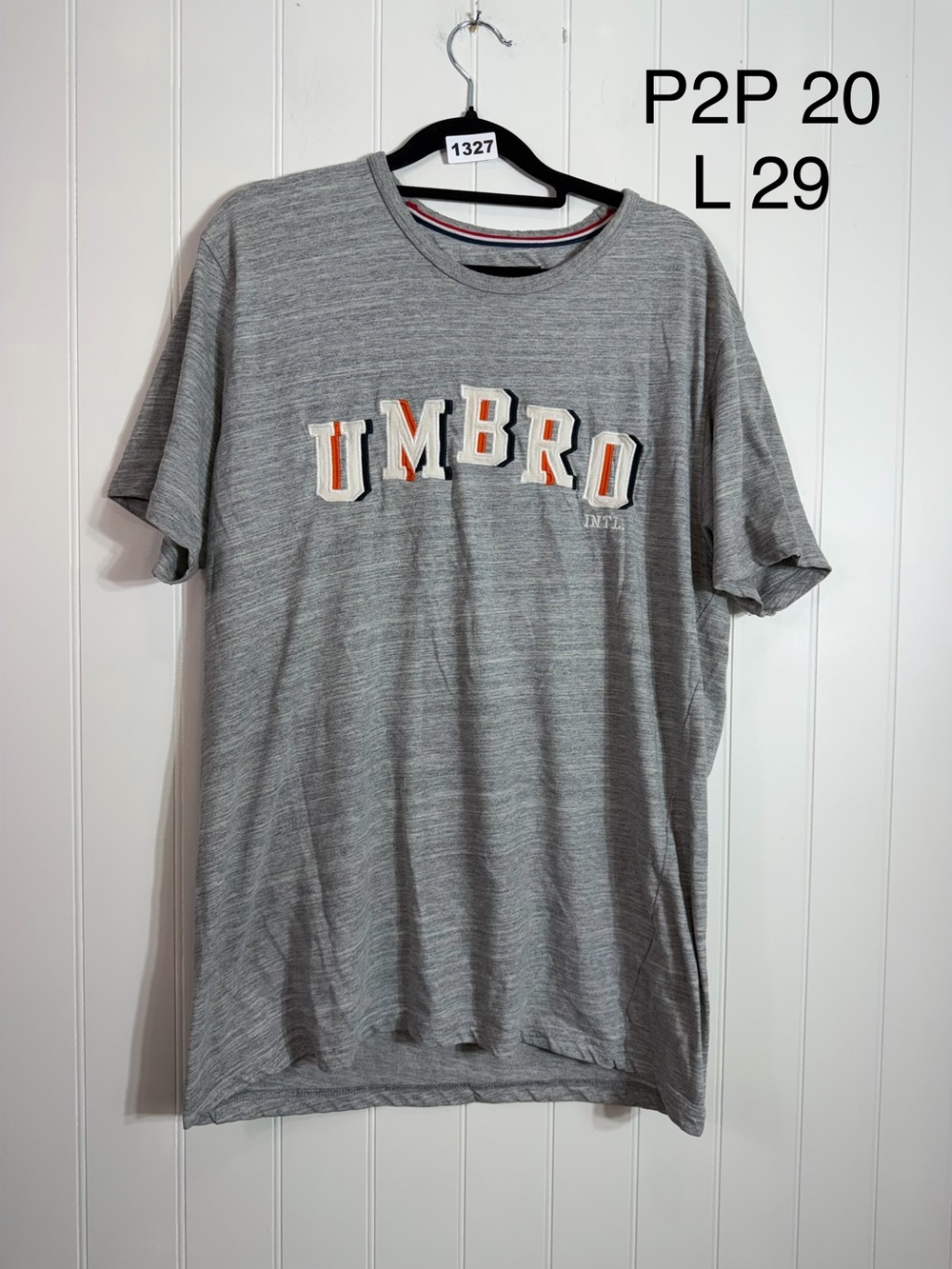 Umbro International Sportswear Graphic Logo T-Shirt Gray Men’s Large